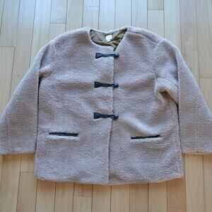 NWOT J Crew Sherpa Deep Pile Teddy Jacket Coat Size XL Tan